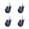 Service Caster 35 Inch Blue Polyurethane Wheel Swivel 58 Inch Threaded Stem Caster Set Service Caster SCC-TS20S3514-PPUB-BLUE-58212-4 - alternate 1